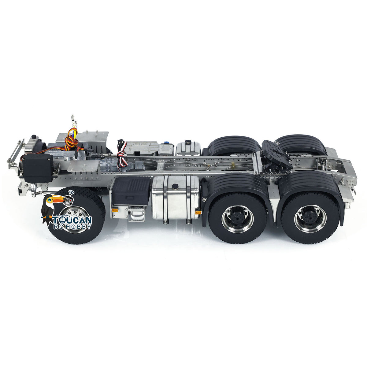 1/14 6x6 Metallchassis 3-Gang für RC Traktor FH16 Ferngesteuerter LKW Autoteile Getriebe ESC Hinterachshebesystem