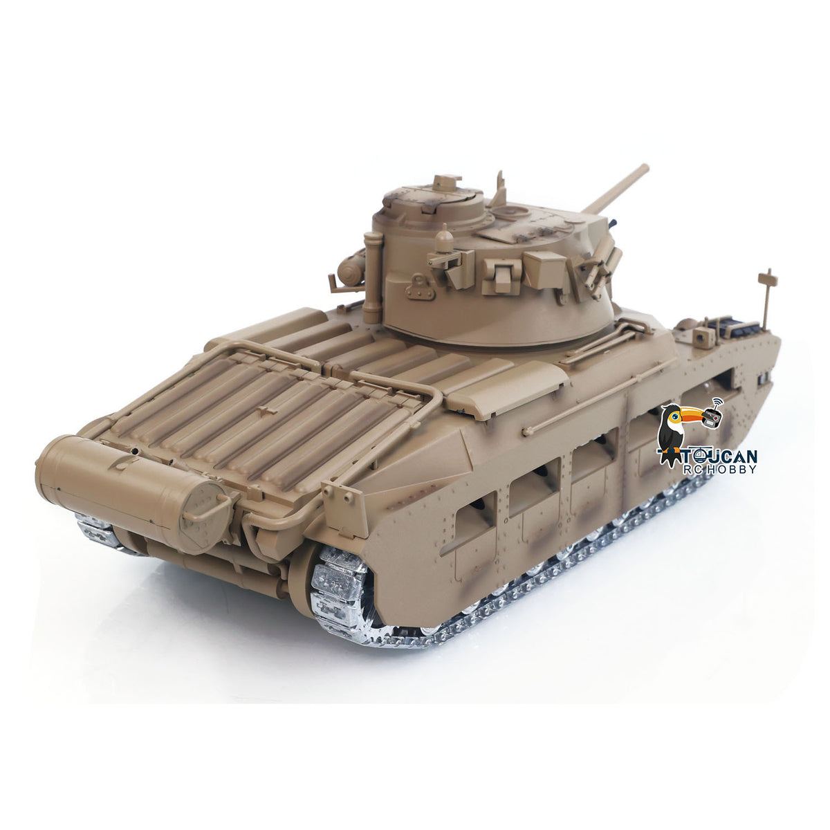 1/16 RC Tank Matilda III IV Tongde IR Turret Rotary 320 Degree Electric Remote Control Military Vehicle Metal Gearbox Road Wheel