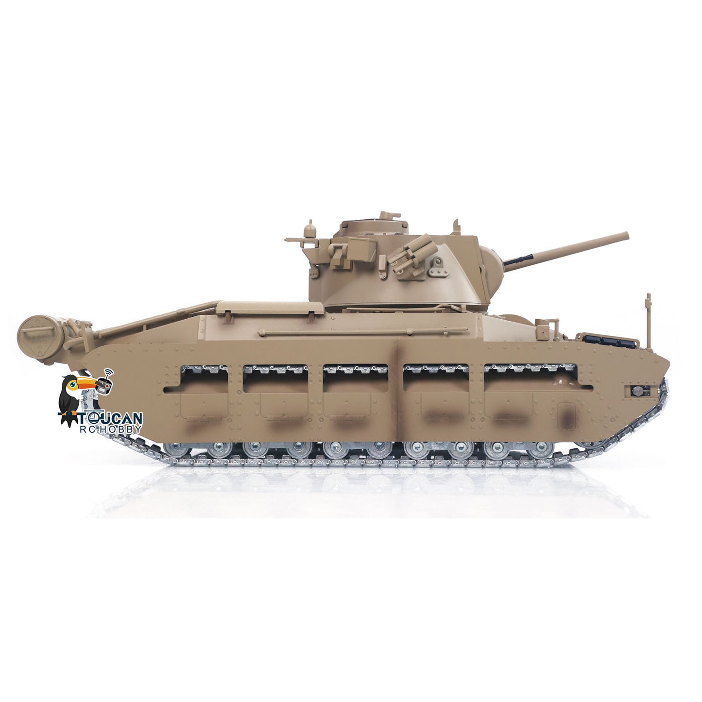 1/16 RC Tank Matilda III IV Tongde IR Turret Rotary 320 Degree Electric Remote Control Military Vehicle Metal Gearbox Road Wheel