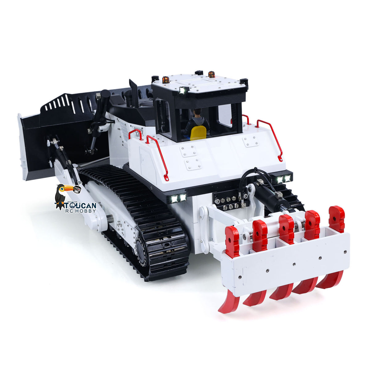 TOUCAN RC HOBBY D155AX Metal 1/12 RC Hydraulic Bulldozer Remote Control Heavy Machine 7 Way Reversing Valve for Hobbyists