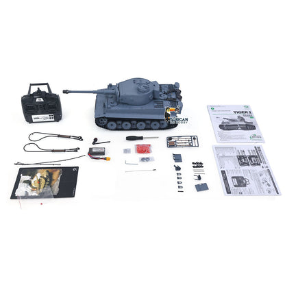 Henglong 1/16 TK7.0 Plastic German Tiger I RTR RC Tank 3818 FPV BB IR 360 Degrees Turret Metal Barrel Recoil Steel Gearbox Smoke Manual Spray Collection Model