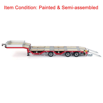 TOUCAN RC HOBBY 1/14 3 Axles Metal Trailer Extendible Trailers for RC Tractor Truck Car Remote Control Vehicle Tipper DIY Models Semi-Assembled No Light Battery Charge