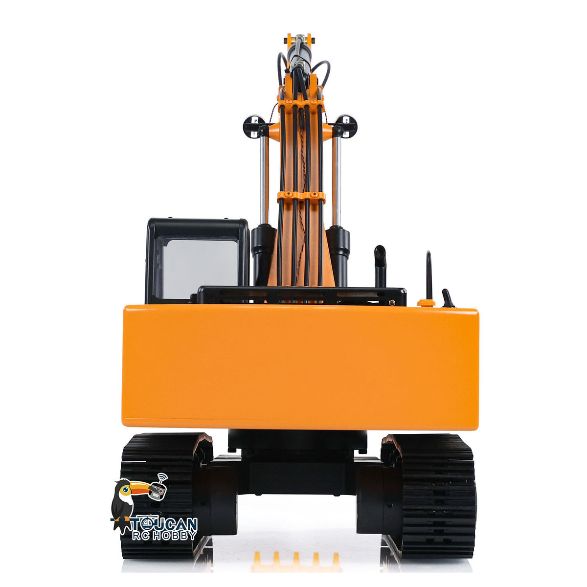 JDMODEL 1/12 RC-Hydraulikbagger, lackiert, montiert, Fernbedienung, Baufahrzeug, Pumpe, Ketten, Licht, Radio 