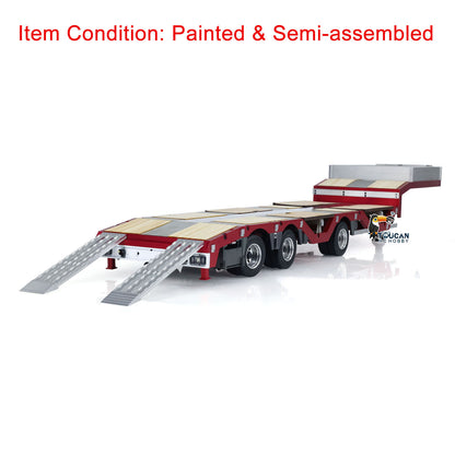 TOUCAN RC HOBBY 1/14 3 Axles Metal Trailer Extendible Trailers for RC Tractor Truck Car Remote Control Vehicle Tipper DIY Models Semi-Assembled No Light Battery Charge