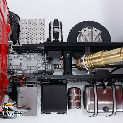 1/14 4x4 RC Hydraulisches Auto Metall Fernbedienung N44 Muldenkipper Mit Licht Sound 3-Gang-Getriebe Motor Lackiert Montiert