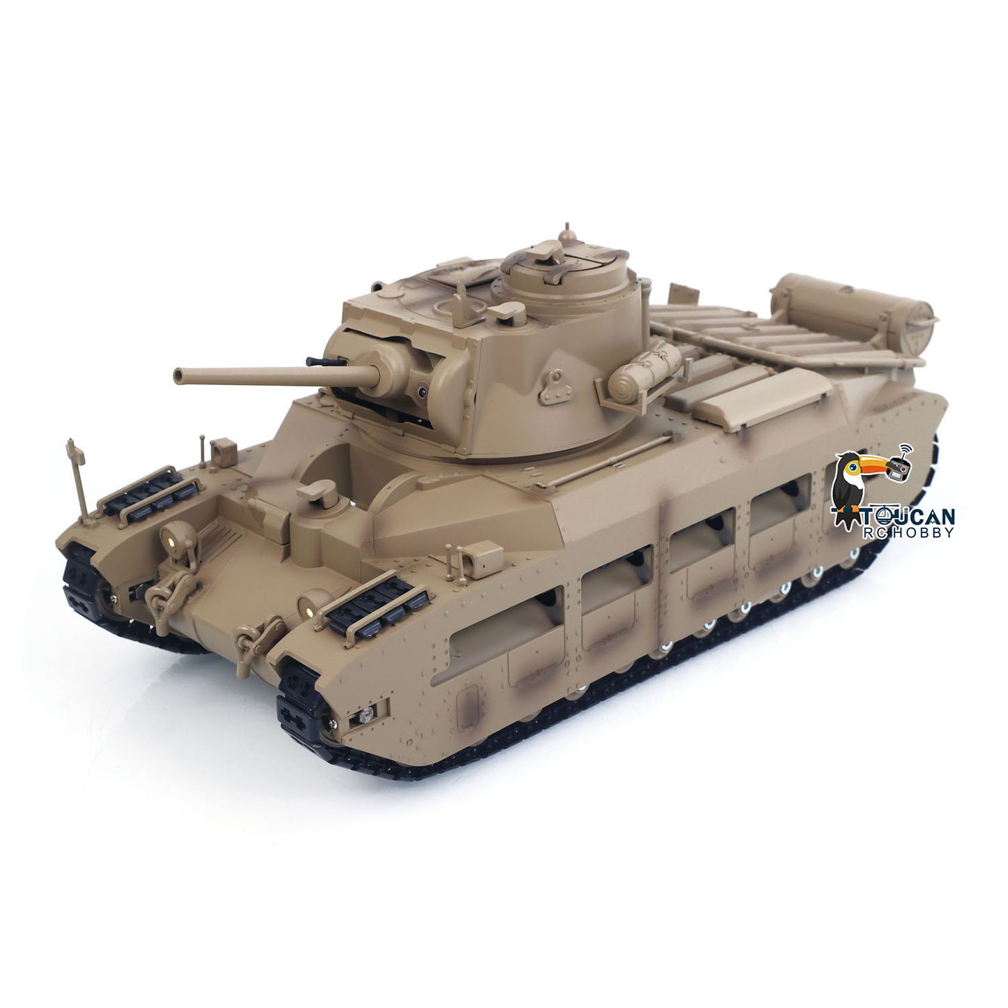 Tongde 1/16 Remote Control Military Tank Matilda III IV Turret Rotation 320 Degree IR Lights Sounds RC Electric Model Smoke Unit