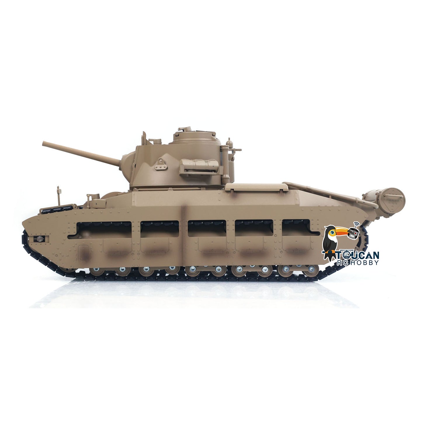 Tongde 1/16 Remote Control Military Tank Matilda III IV Turret Rotation 320 Degree IR Lights Sounds RC Electric Model Smoke Unit