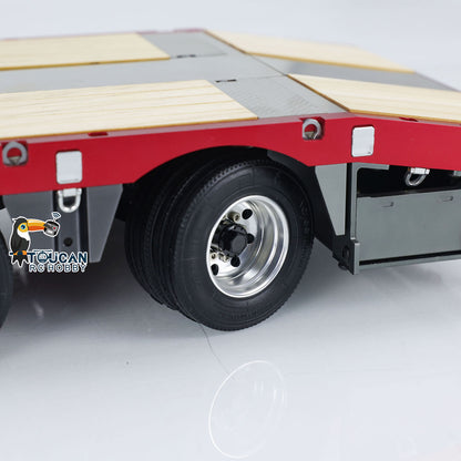 TOUCAN RC HOBBY 1/14 3 Axles Metal Trailer Extendible Trailers for RC Tractor Truck Car Remote Control Vehicle Tipper DIY Models Semi-Assembled No Light Battery Charge
