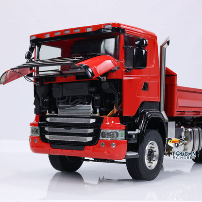 1/14 4x4 RC Hydraulisches Auto Metall Fernbedienung N44 Muldenkipper Mit Licht Sound 3-Gang-Getriebe Motor Lackiert Montiert