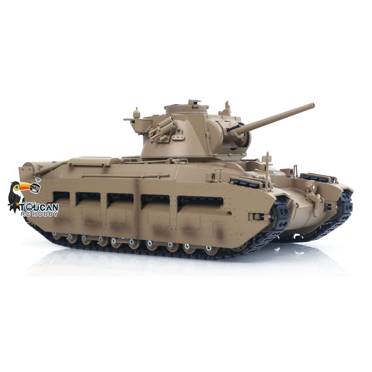 TOUCAN RC HOBBY Fast  Free Shipping Tongde 1/16 Remote Control Military Tank Matilda III IV Turret Rotation 320 Degree IR Lights Sounds RC Electric Model Smoke Unit