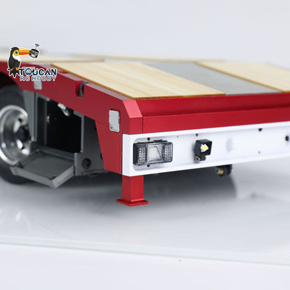 TOUCAN RC HOBBY 1/14 3 Axles Metal Trailer Extendible Trailers for RC Tractor Truck Car Remote Control Vehicle Tipper DIY Models Semi-Assembled No Light Battery Charge