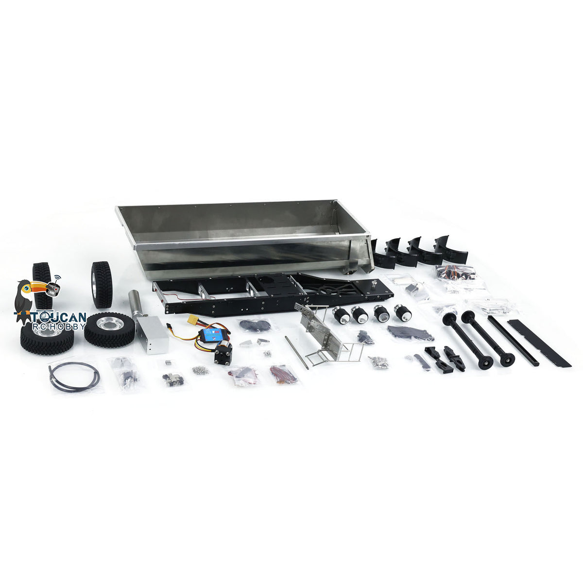 2 achsen Metall Hydraulische Dump Trailer Für TAMIYA LESU 1/14 RC Traktor Kipper Lkw