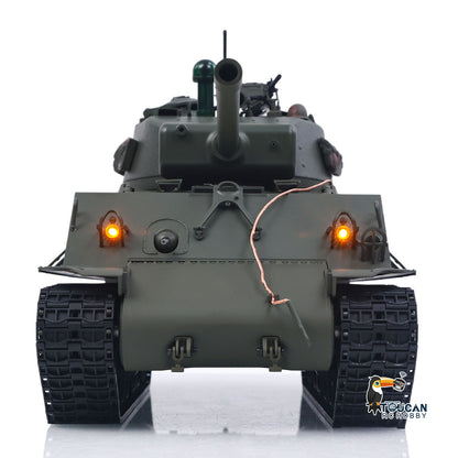 RTR 1/16 RC Tank Sherman M4A3E8 IR BB Barrel Elevation Smoking Metal Chassis Tracks Road Wheels Machine Gun 360 Degree Rotation