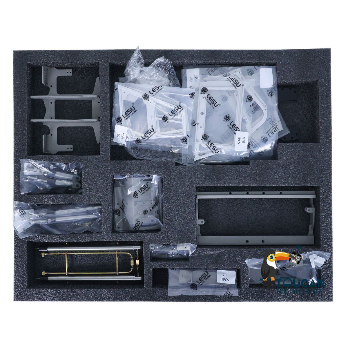 TOUCAN RC HOBBY LESU 1/14 RC Hydraulic Painted Assembled RC forklift Metal Aoue-LD160S Remote Control Wheeled Car Sound Light System Model