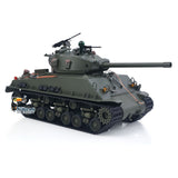 RTR 1/16 RC Tank Sherman M4A3E8 IR BB Barrel Elevation Smoking Metal Chassis Tracks Road Wheels Machine Gun 360 Degree Rotation