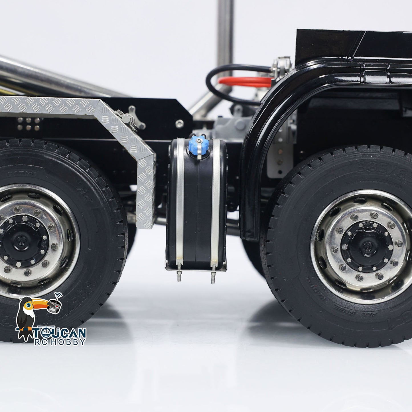 TOUCAN RC HOBBY 1/14 8x8 RC Hydraulic Full Dump Truck Roll-Off Dumper Trucks 3-speed Transmission Differential Lock Axles Motor Servo ESC
