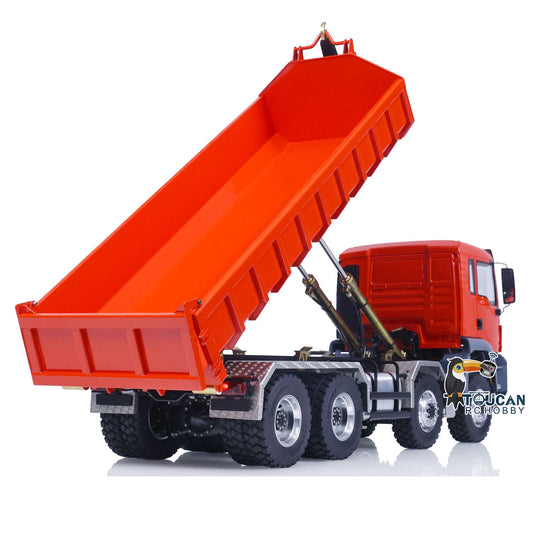 TOUCAN RC HOBBY LESU 1/14 8x8 Metal Hydraulic RC Roll On Off Dump Truck 2 Speed Transmission FlySky I6S Radio Controller Sound Light System