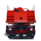 1/14 Hydraulic RC Flatbed Timber Car 10x10 Remote Control Crane Dump Truck Model with 9-Channel Reversing Valve Light Sound System