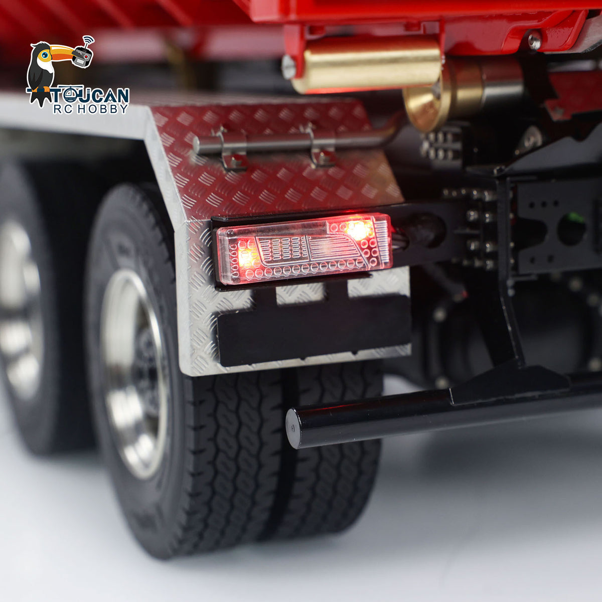 TOUCAN RC HOBBY 1/14 8x8 RC Hydraulic Full Dump Truck Roll-Off Dumper Trucks 3-speed Transmission Differential Lock Axles Motor Servo ESC