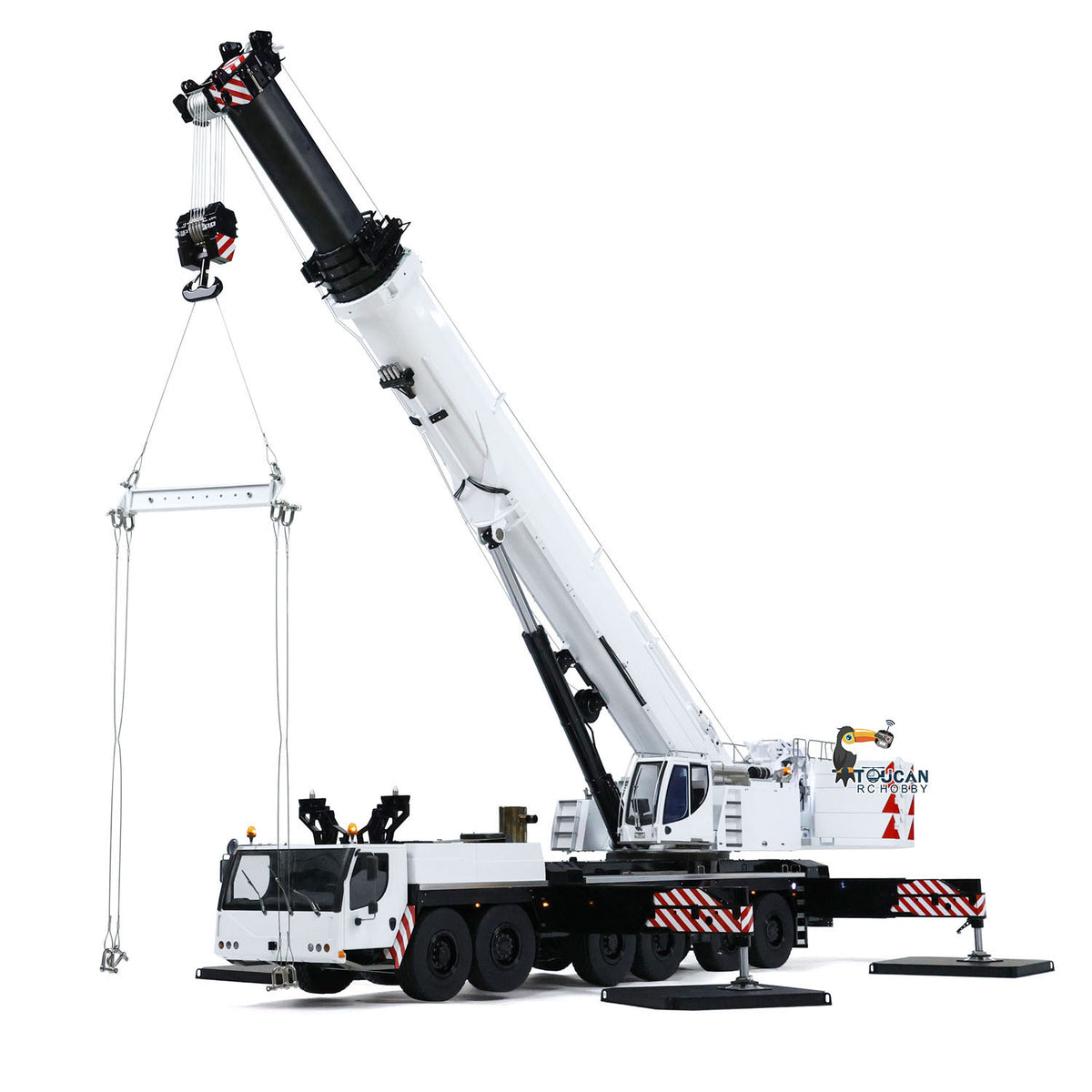 TOUCAN RC HOBBY Eyewhale D1350 1/14 Metal RC Hydraulic Mobile Crane Truck Heavy Machine FlySky PL18EV Remote Controller for Indoor Play