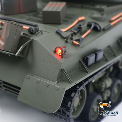 RTR 1/16 RC Tank Sherman M4A3E8 IR BB Barrel Elevation Smoking Metal Chassis Tracks Road Wheels Machine Gun 360 Degree Rotation