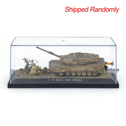 Henglong 1/72 Plastic USA Abrams M1A2 Static Tank 3918 Scene Model with 360 Degrees Manual Rotate Turret for Military Collection Enthusiasts