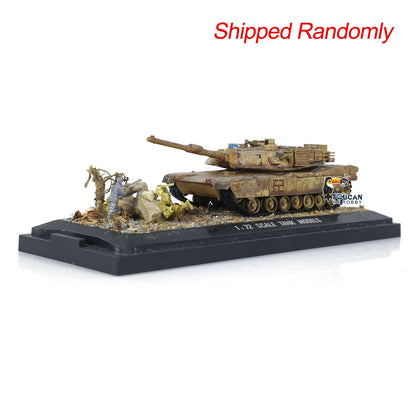 Henglong 1/72 Plastic USA Abrams M1A2 Static Tank 3918 Scene Model with 360 Degrees Manual Rotate Turret for Military Collection Enthusiasts