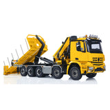 1:14 Hydraulic RC Flatbed Timber Car 10*10 Remote Control Crane Dump Truck Model with 9-Channel Reversing Valve  Sound LED Light
