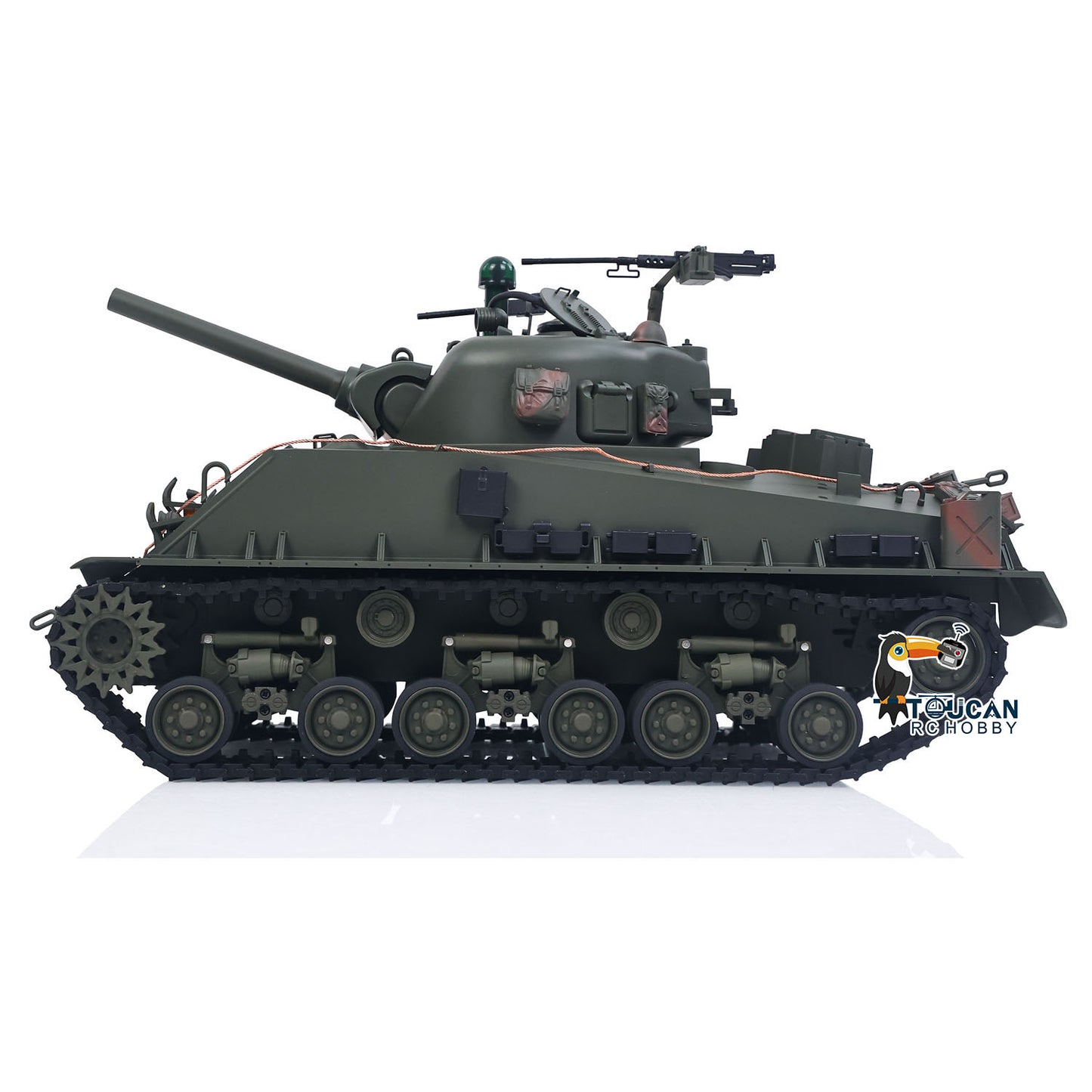 Sherman M4A3 1/16 Remote Control Tank Infrared System BB Barrel Elevation Smoke Unit Metal Chassis Light Sound No Charger