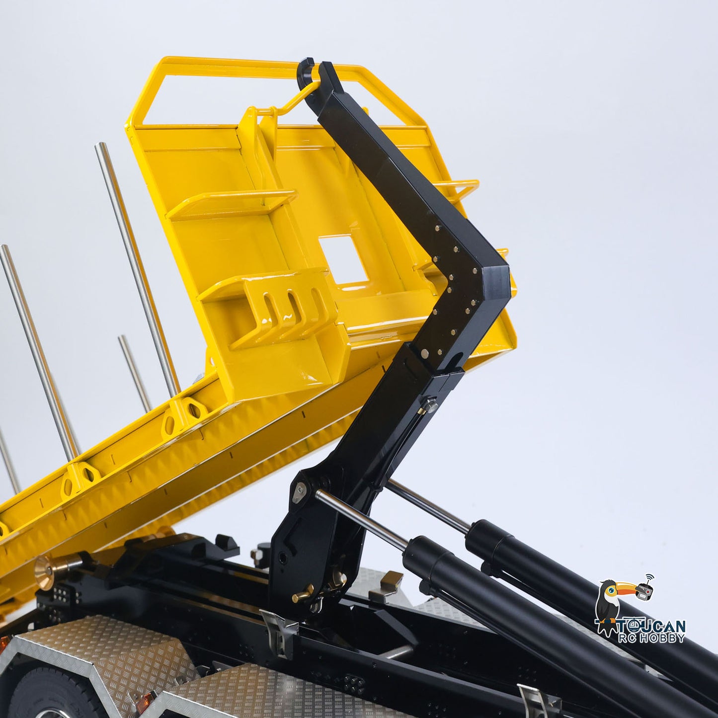 Toucanhobby 10x10 1/14 Metal RC Hydraulic Roll on Roll off Dumper Construction Vehicle 9-Way Reversing Valve Rear Axle Lifting for Hobbyists