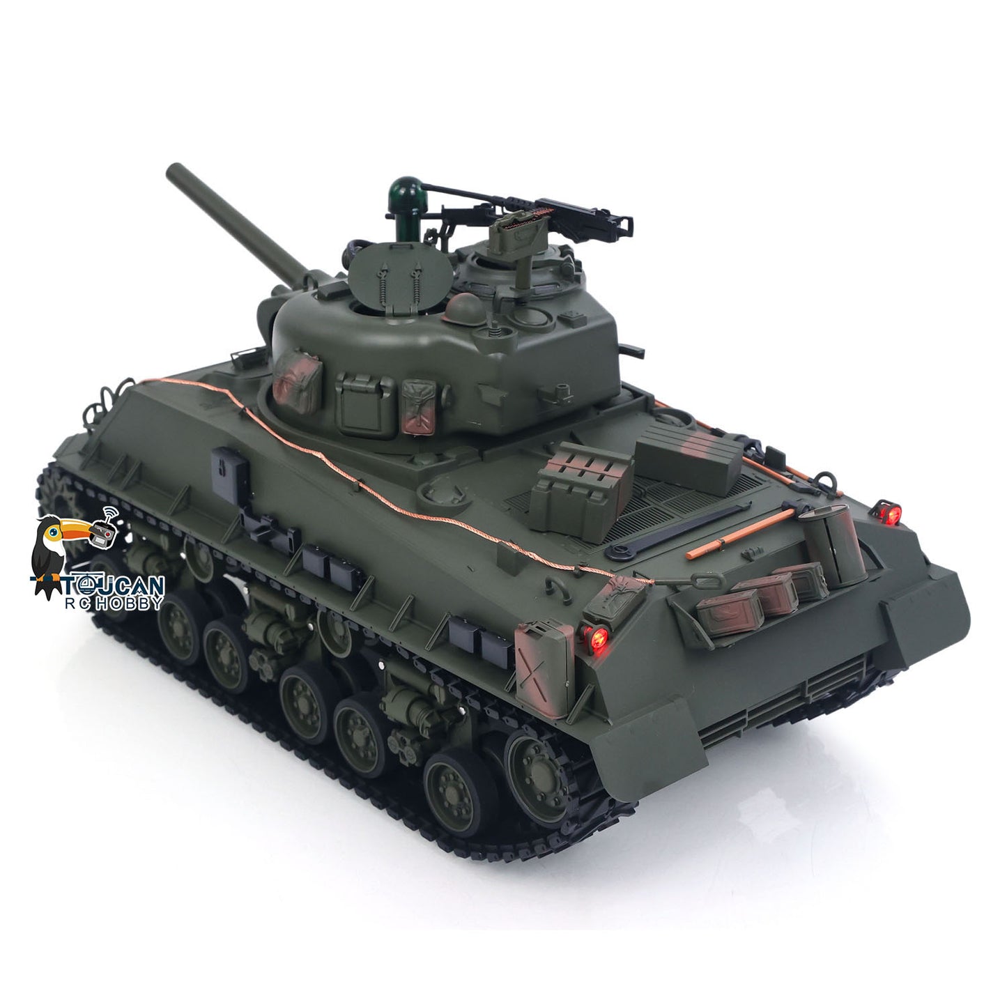 Sherman M4A3 1/16 Remote Control Tank Infrared System BB Barrel Elevation Smoke Unit Metal Chassis Light Sound No Charger