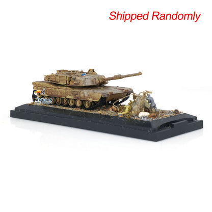Henglong 1/72 Plastic USA Abrams M1A2 Static Tank 3918 Scene Model with 360 Degrees Manual Rotate Turret for Military Collection Enthusiasts
