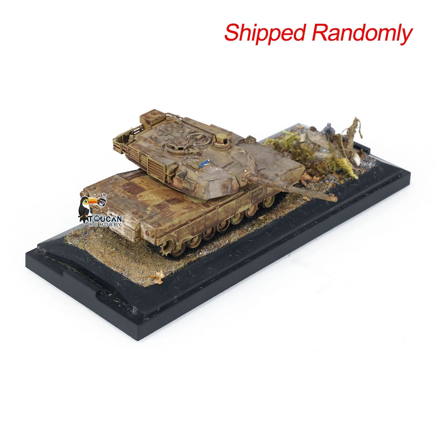 Henglong 1/72 Plastic USA Abrams M1A2 Static Tank 3918 Scene Model with 360 Degrees Manual Rotate Turret for Military Collection Enthusiasts