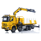 1:14 Hydraulic RC Flatbed Timber Car 10*10 Remote Control Crane Dump Truck Model with 9-Channel Reversing Valve  Sound LED Light