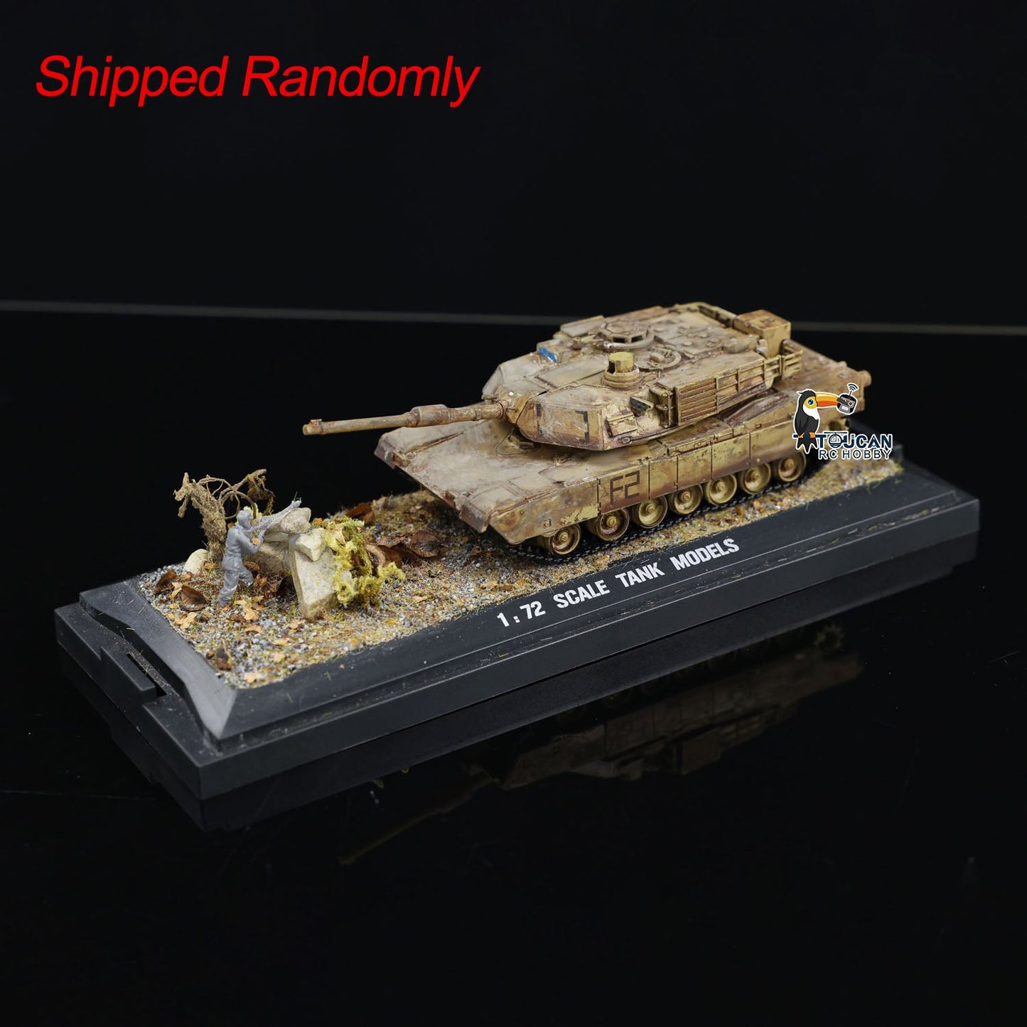 Henglong 1/72 Plastic USA Abrams M1A2 Static Tank 3918 Scene Model with 360 Degrees Manual Rotate Turret for Military Collection Enthusiasts