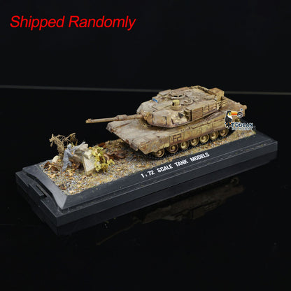 Henglong 1/72 Plastic USA Abrams M1A2 Static Tank 3918 Scene Model with 360 Degrees Manual Rotate Turret for Military Collection Enthusiasts