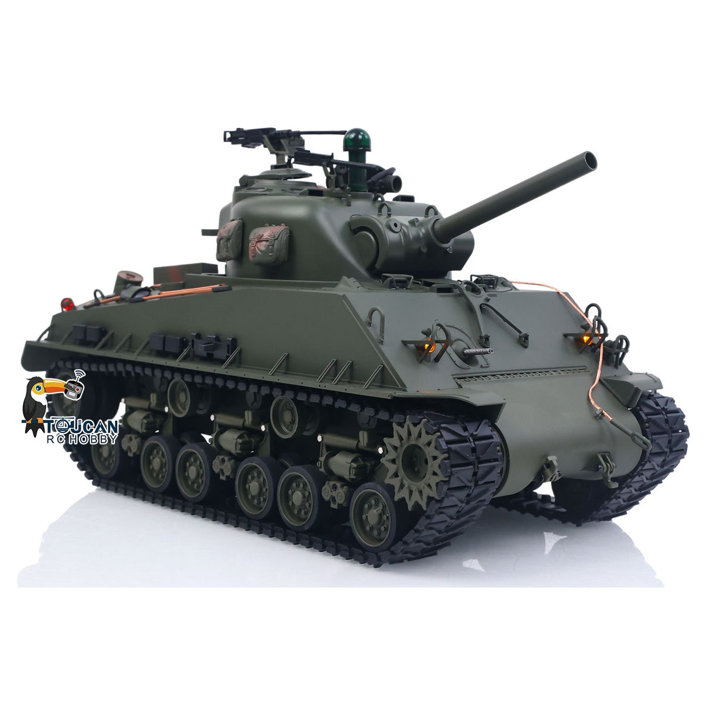 Sherman M4A3 1/16 Remote Control Tank Infrared System BB Barrel Elevation Smoke Unit Metal Chassis Light Sound No Charger