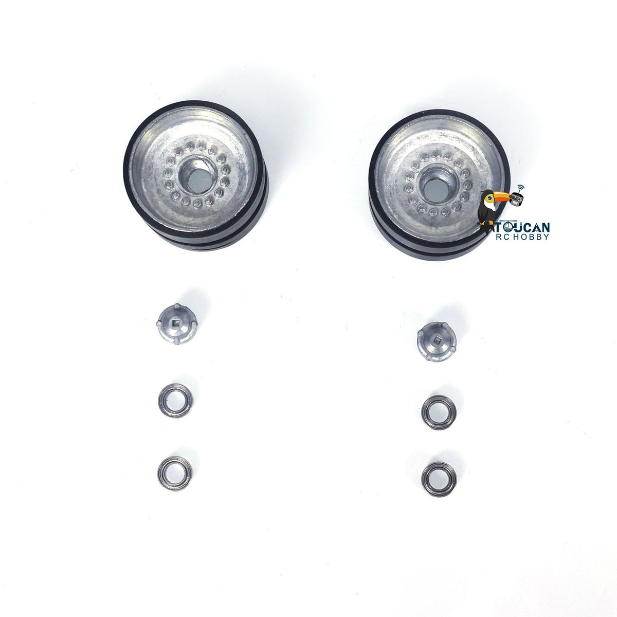 1 Pair Metal Idlers With Tyres Spare Parts for Heng Long 1/16 2.4Ghz RC Battle Tanks German Leopard2A6 3889 Model Replacements