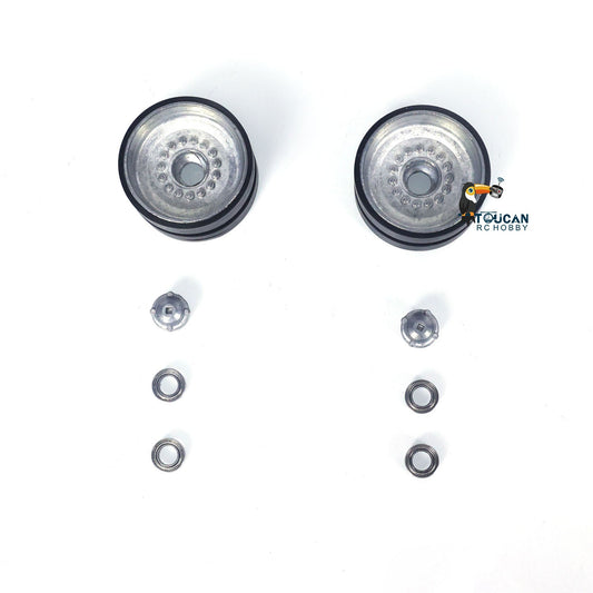 1 Pair Metal Idlers With Tyres Spare Parts for Heng Long 1/16 2.4Ghz RC Battle Tanks German Leopard2A6 3889 Model Replacements