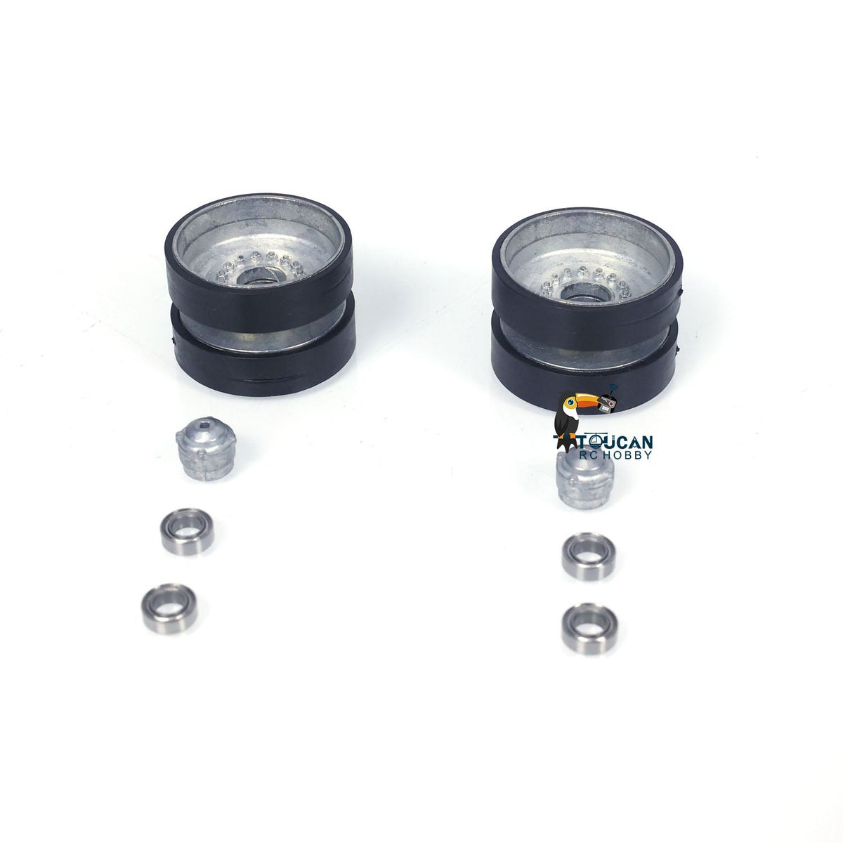 1 Pair Metal Idlers With Tyres Spare Parts for Heng Long 1/16 2.4Ghz RC Battle Tanks German Leopard2A6 3889 Model Replacements
