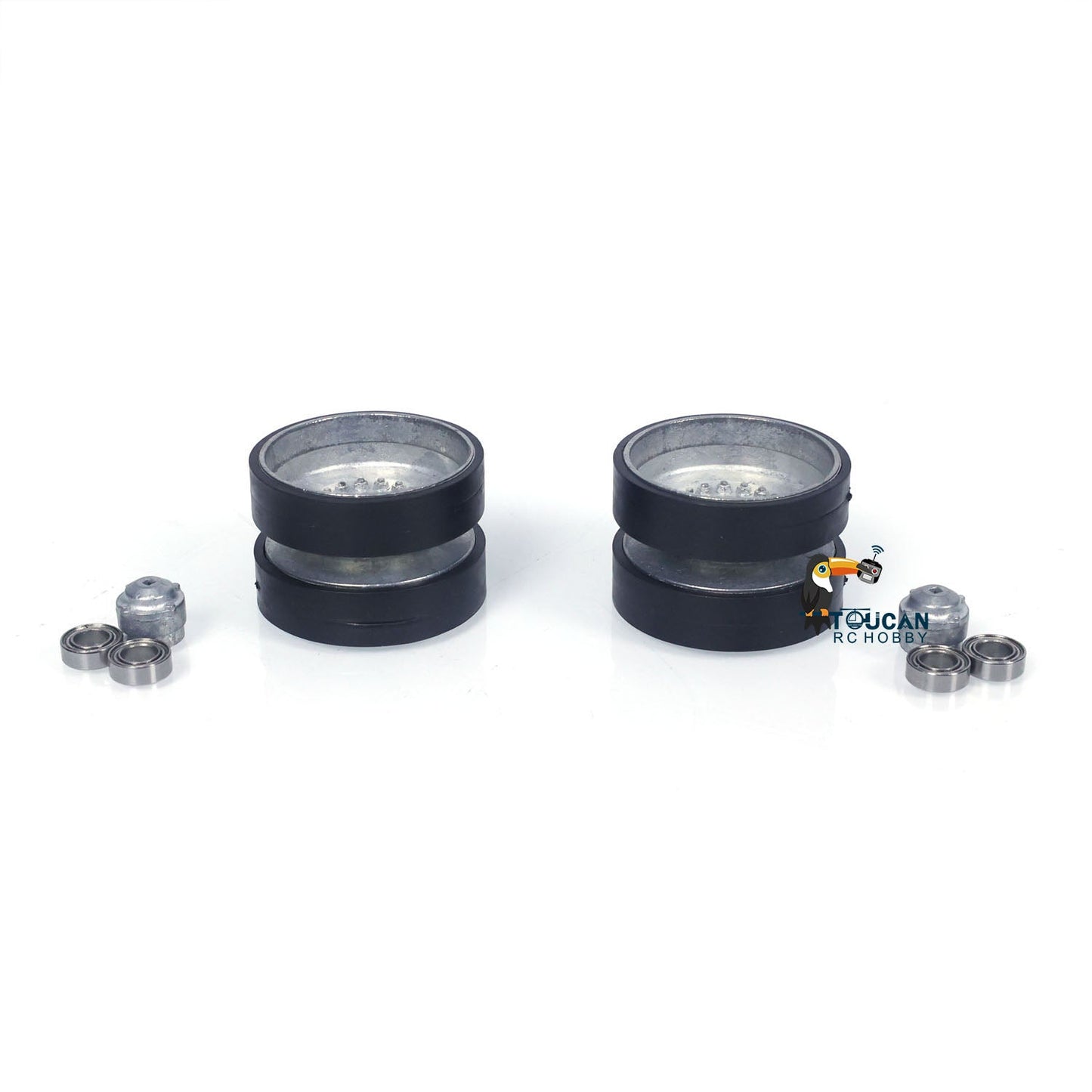 1 Pair Metal Idlers With Tyres Spare Parts for Heng Long 1/16 2.4Ghz RC Battle Tanks German Leopard2A6 3889 Model Replacements