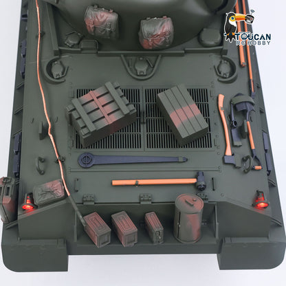 Sherman M4A3 1/16 Remote Control Tank Infrared System BB Barrel Elevation Smoke Unit Metal Chassis Light Sound No Charger
