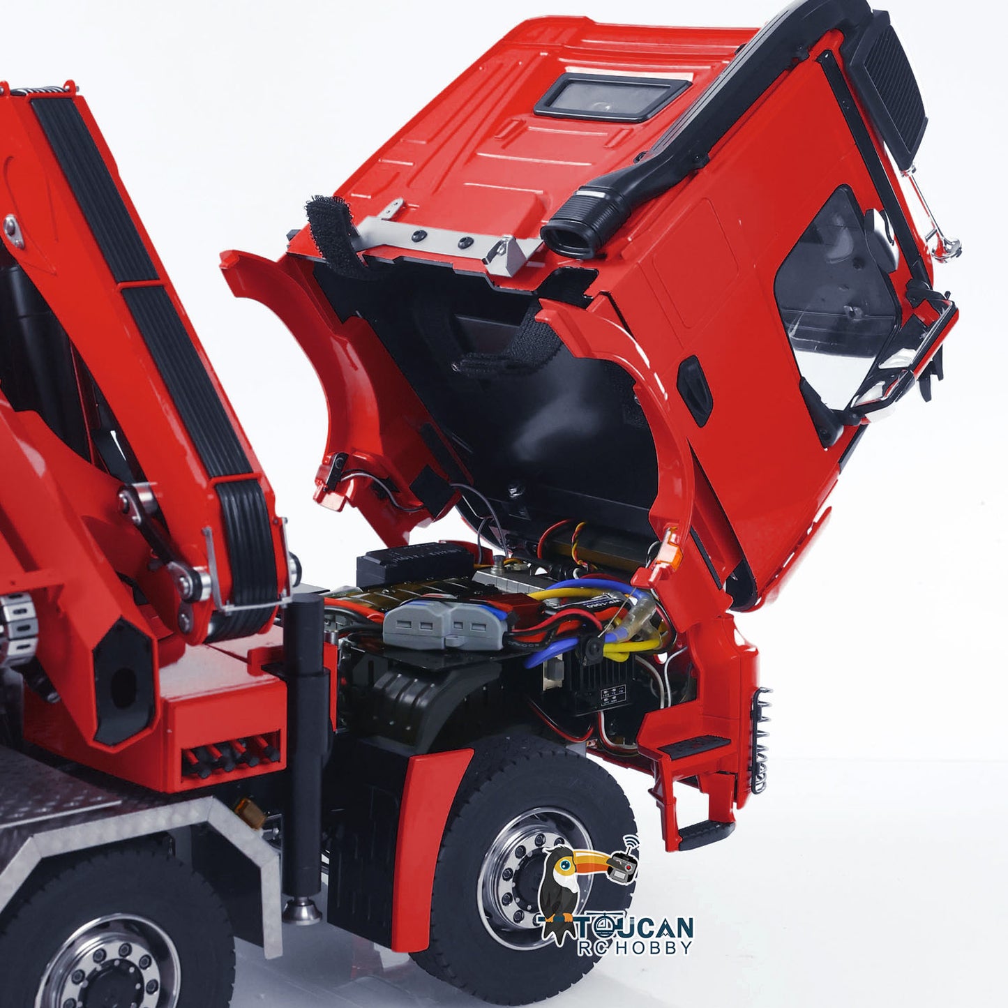 Toucanhobby 1/14 10*10 Metal RC Hydraulic Roll 0n Off Dumper 3 Speed Transmission Rear Axle Steering 9-way Reversing Valve Model