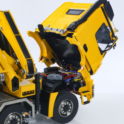 Toucanhobby 10x10 1/14 Metal RC Hydraulic Crane Dumper Truck 3-Speed Transmission Rear Axle Steering 9-Channel Reversing Valve for Indoor Play