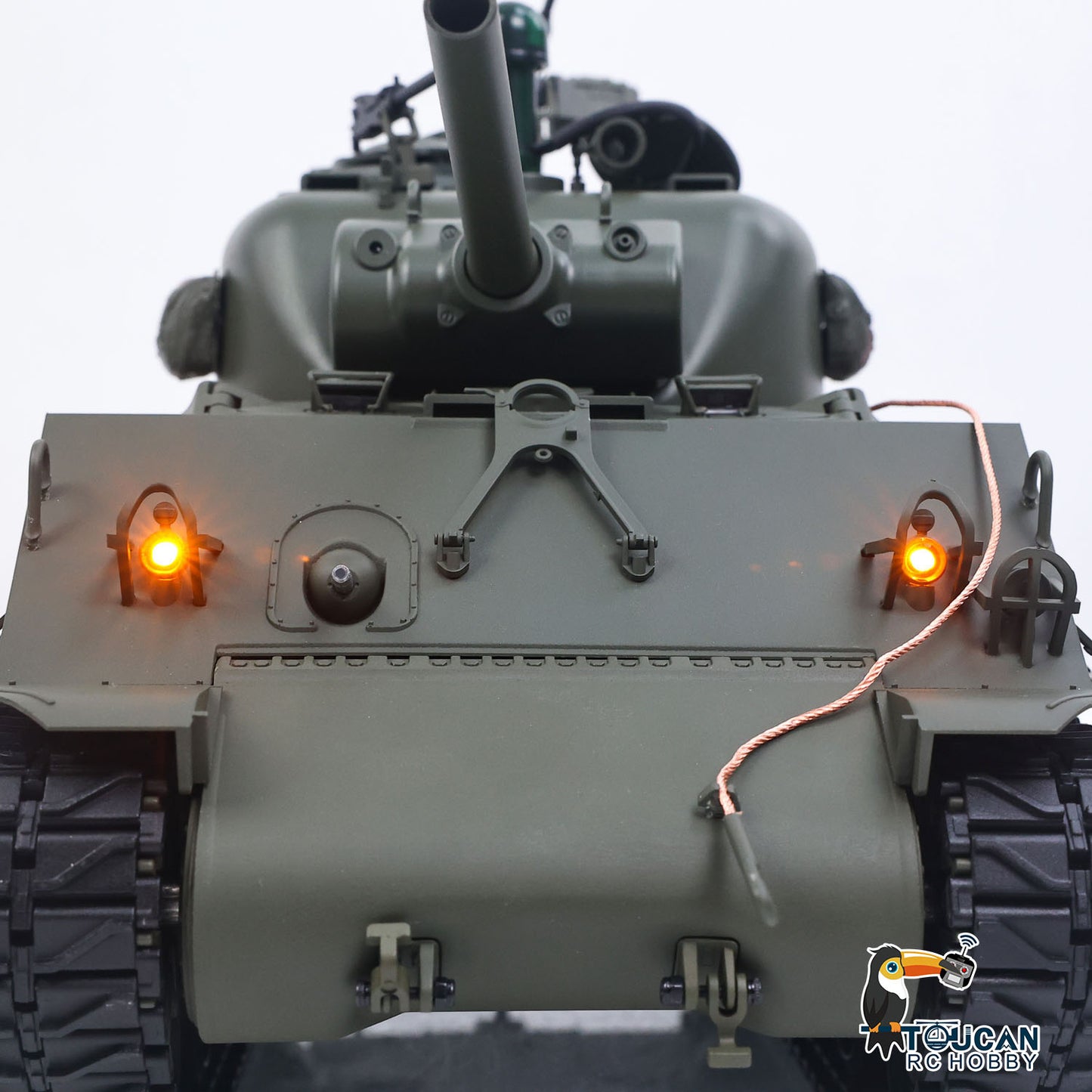 Sherman M4A3 1/16 Remote Control Tank Infrared System BB Barrel Elevation Smoke Unit Metal Chassis Light Sound No Charger