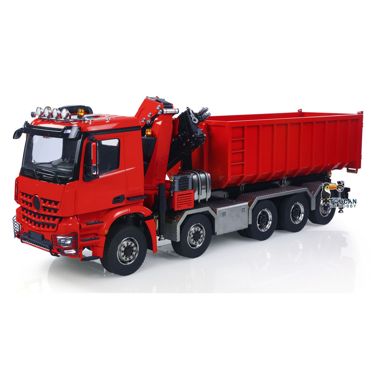 Toucanhobby 1/14 10*10 Metal RC Hydraulic Roll 0n Off Dumper 9-Way Reversing Valve Rear Axle Lifting for Model Enthusiasts