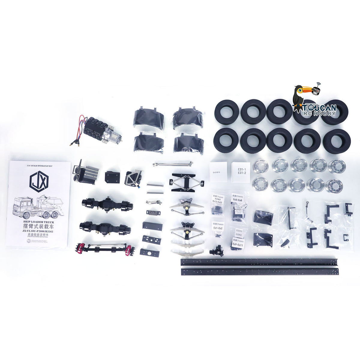 JXMODEL 1/14 Metall 6x4 RC Absetzkipper Muldenkipper Funkgesteuerter LKW Schwingarme Elektro Spielzeugauto Bausätze K3363 VL18U
