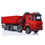 1/14 10x10 Metal RC Hydraulic Dump Car Remote Control Crane Full Dumper Trucks 9-Channel Reversing Valve with LED Light Sound