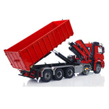 1/14 10x10 Metal RC Hydraulic Dump Car Remote Control Crane Full Dumper Trucks 9-Channel Reversing Valve with LED Light Sound