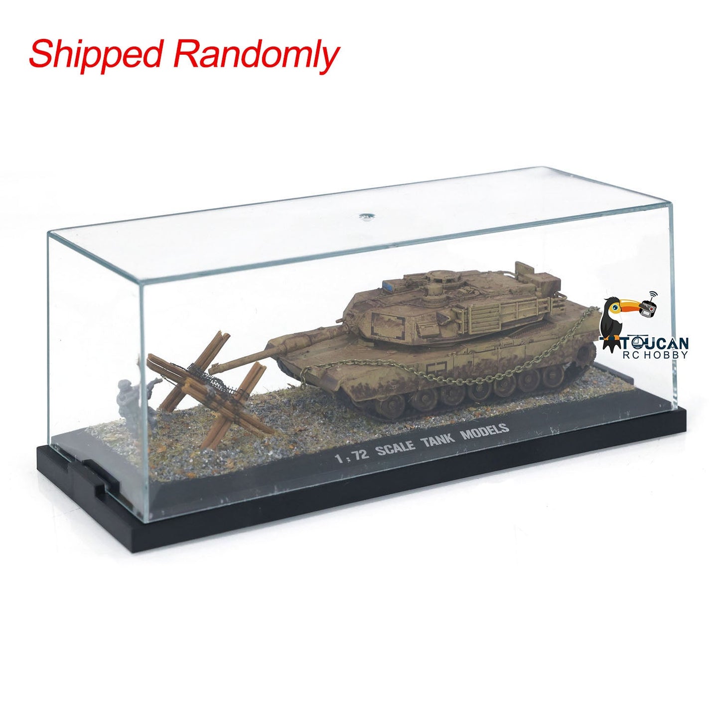 Henglong 1/72 Plastic USA Abrams M1A2 Static Tank 3918 Scene Model with 360 Degrees Manual Rotate Turret for Military Collection Enthusiasts